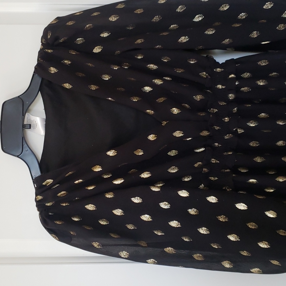 Black and gold midi dress